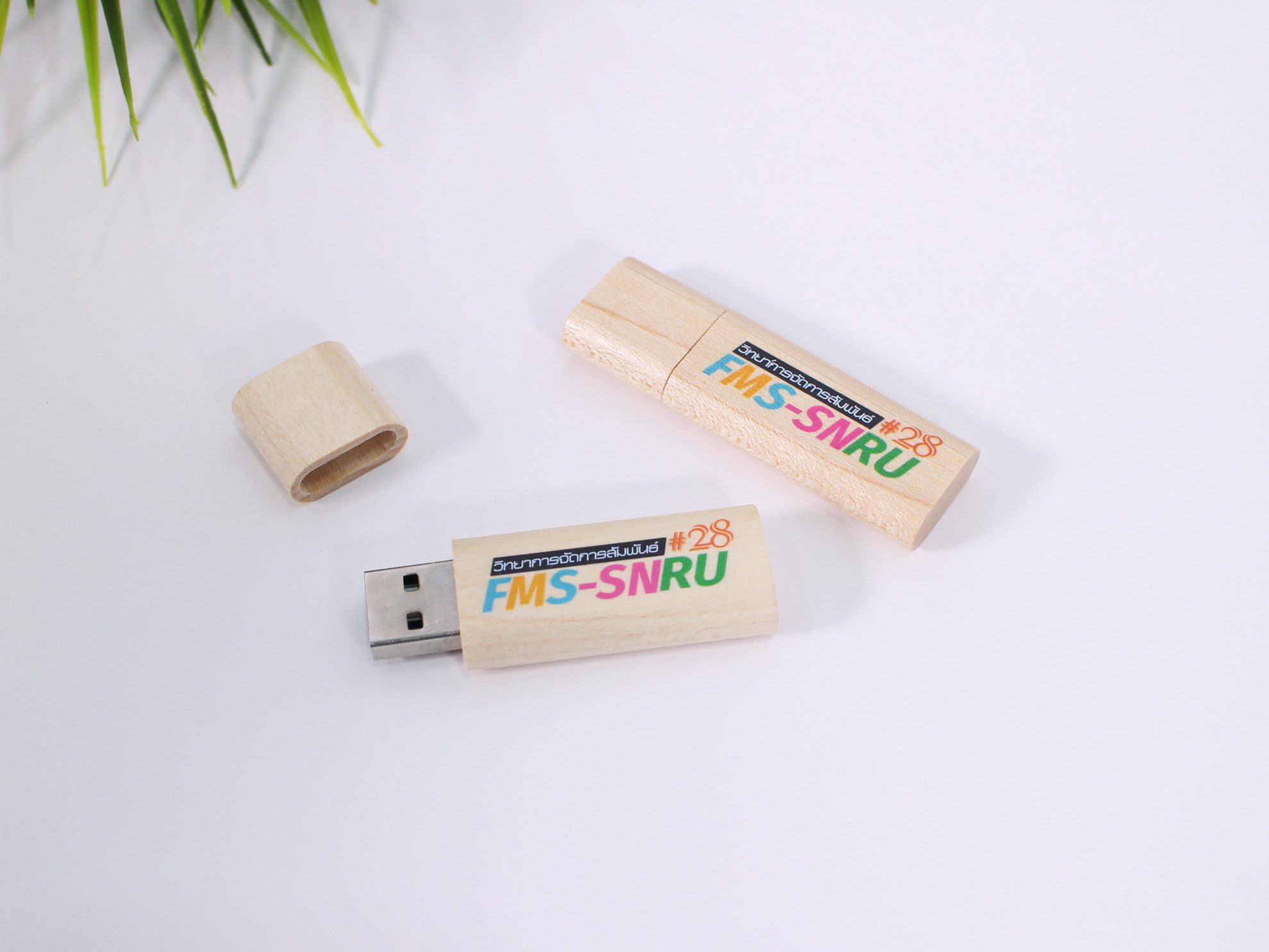 wood usb flash drive print logo