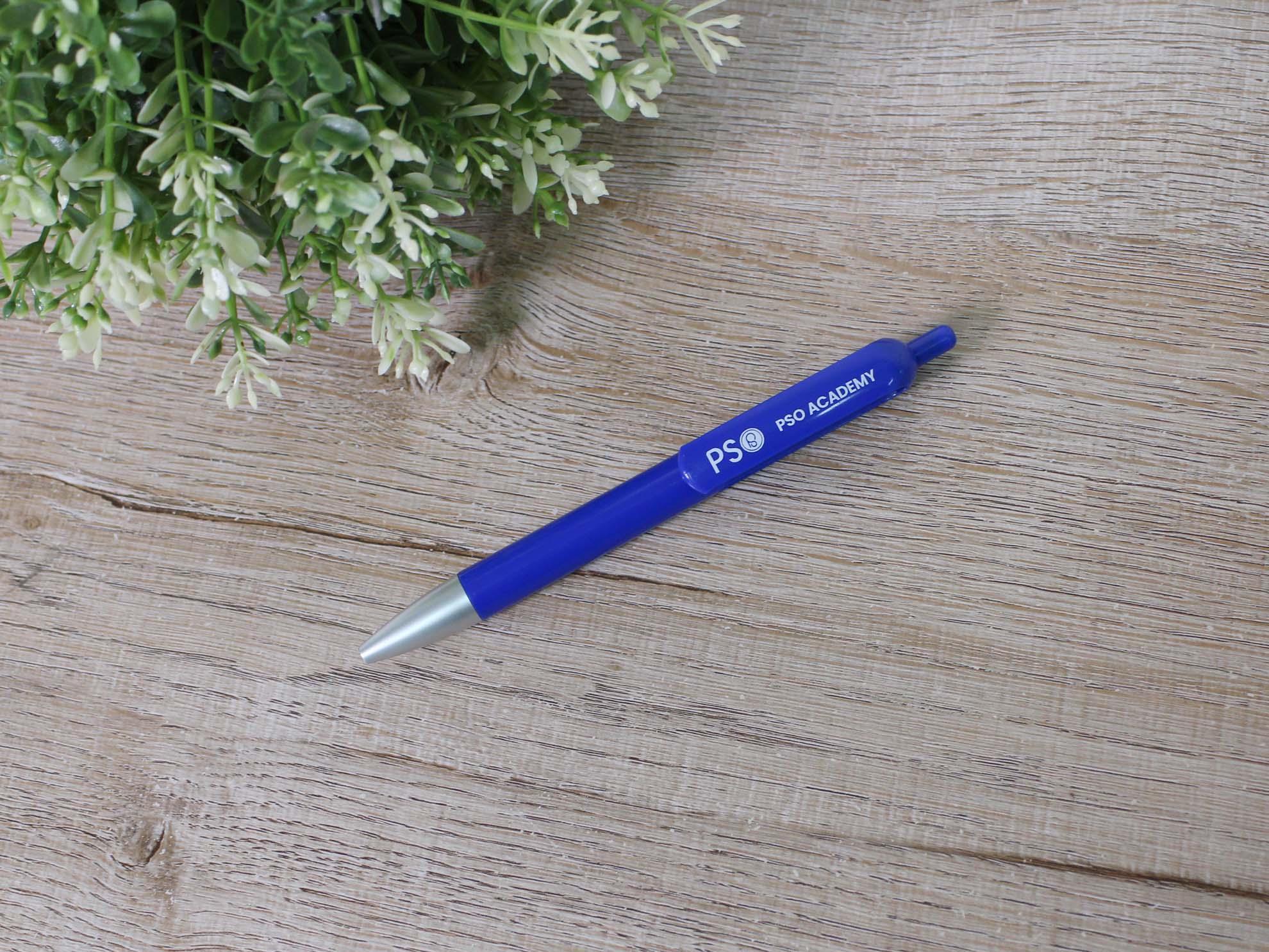ปากกาสีน้ำเงินสกรีนโลโก้