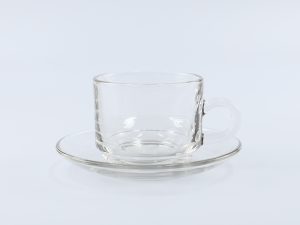 GR-P00340 แก้วน้ำมีหูพร้อมที่รองแก้ว